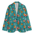 Christmas Santa Gift Pattern Print Men's Cotton Blazer