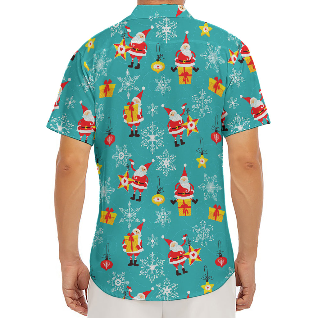 Christmas Santa Gift Pattern Print Men's Deep V-Neck Shirt