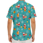 Christmas Santa Gift Pattern Print Men's Deep V-Neck Shirt
