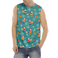 Christmas Santa Gift Pattern Print Men's Fitness Tank Top