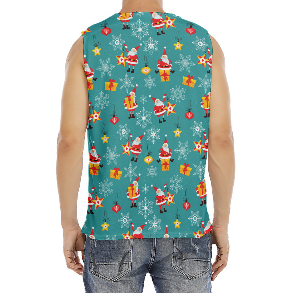 Christmas Santa Gift Pattern Print Men's Fitness Tank Top