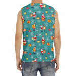 Christmas Santa Gift Pattern Print Men's Fitness Tank Top