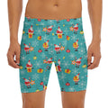 Christmas Santa Gift Pattern Print Men's Long Boxer Briefs