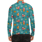 Christmas Santa Gift Pattern Print Men's Long Sleeve Rash Guard