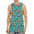 Christmas Santa Gift Pattern Print Men's Muscle Tank Top