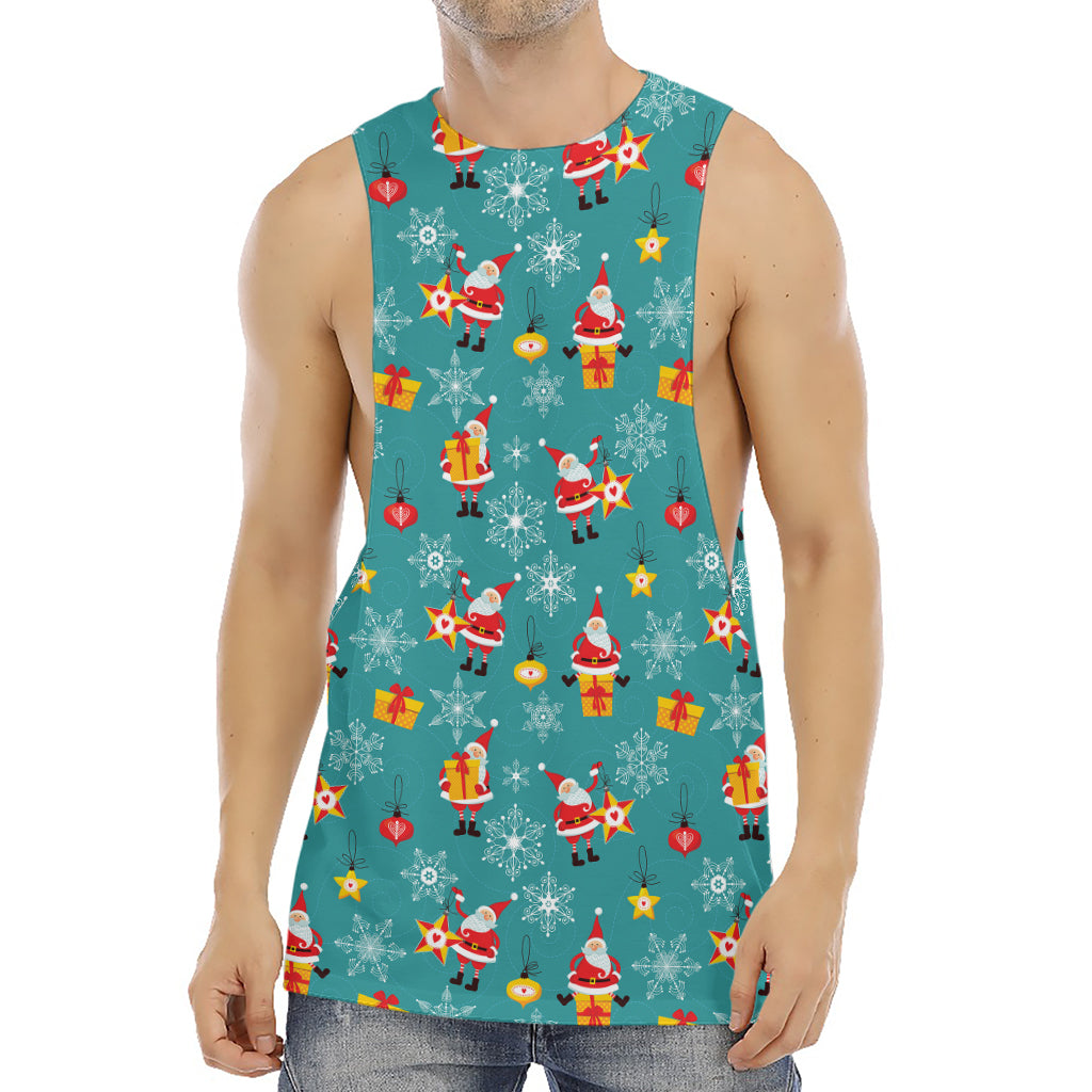 Christmas Santa Gift Pattern Print Men's Muscle Tank Top