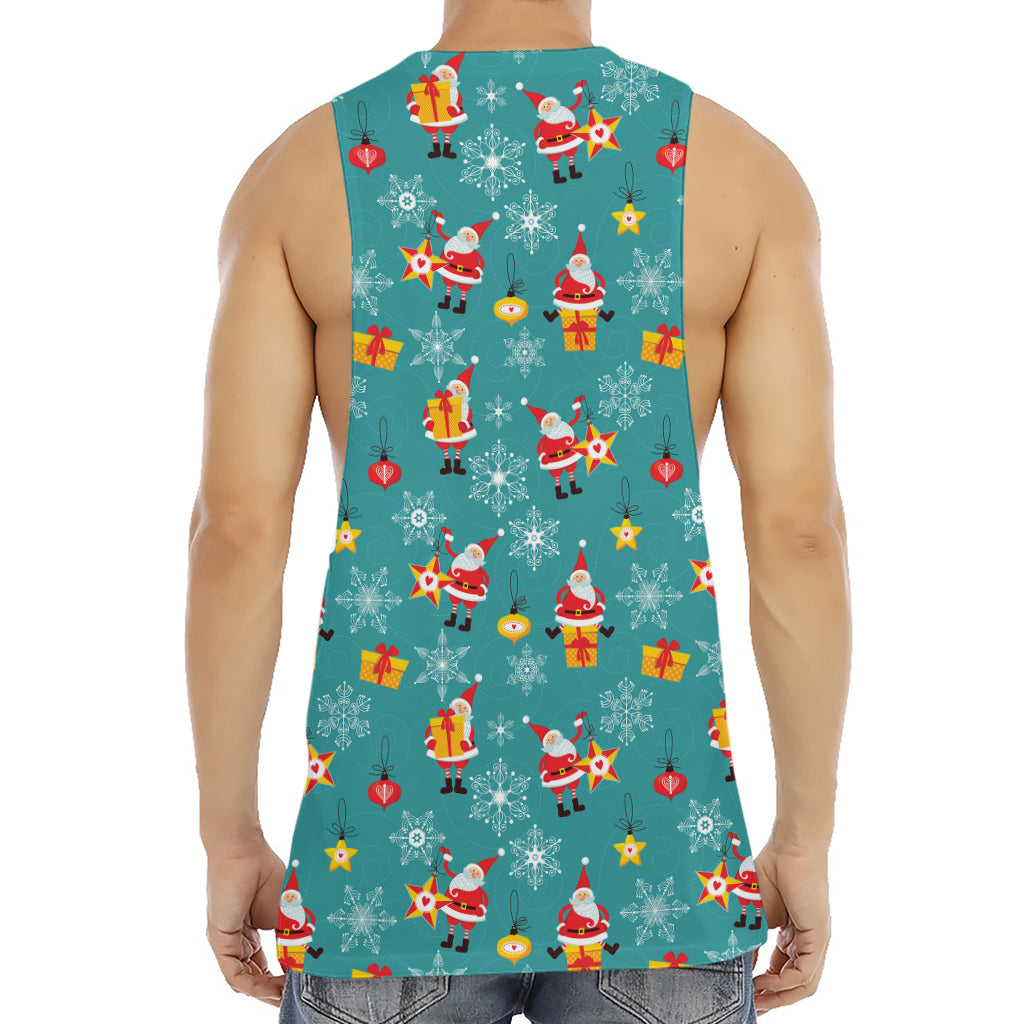 Christmas Santa Gift Pattern Print Men's Muscle Tank Top