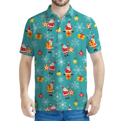 Christmas Santa Gift Pattern Print Men's Polo Shirt