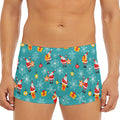 Christmas Santa Gift Pattern Print Men's Short Boxer Briefs