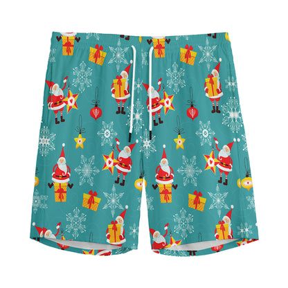 Christmas Santa Gift Pattern Print Men's Sports Shorts