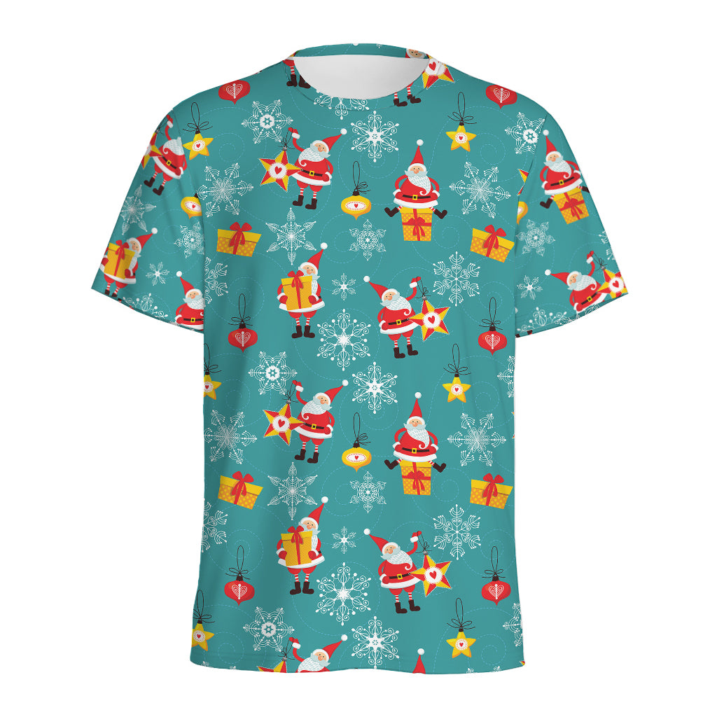 Christmas Santa Gift Pattern Print Men's Sports T-Shirt