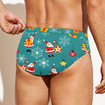Christmas Santa Gift Pattern Print Men's Swim Briefs