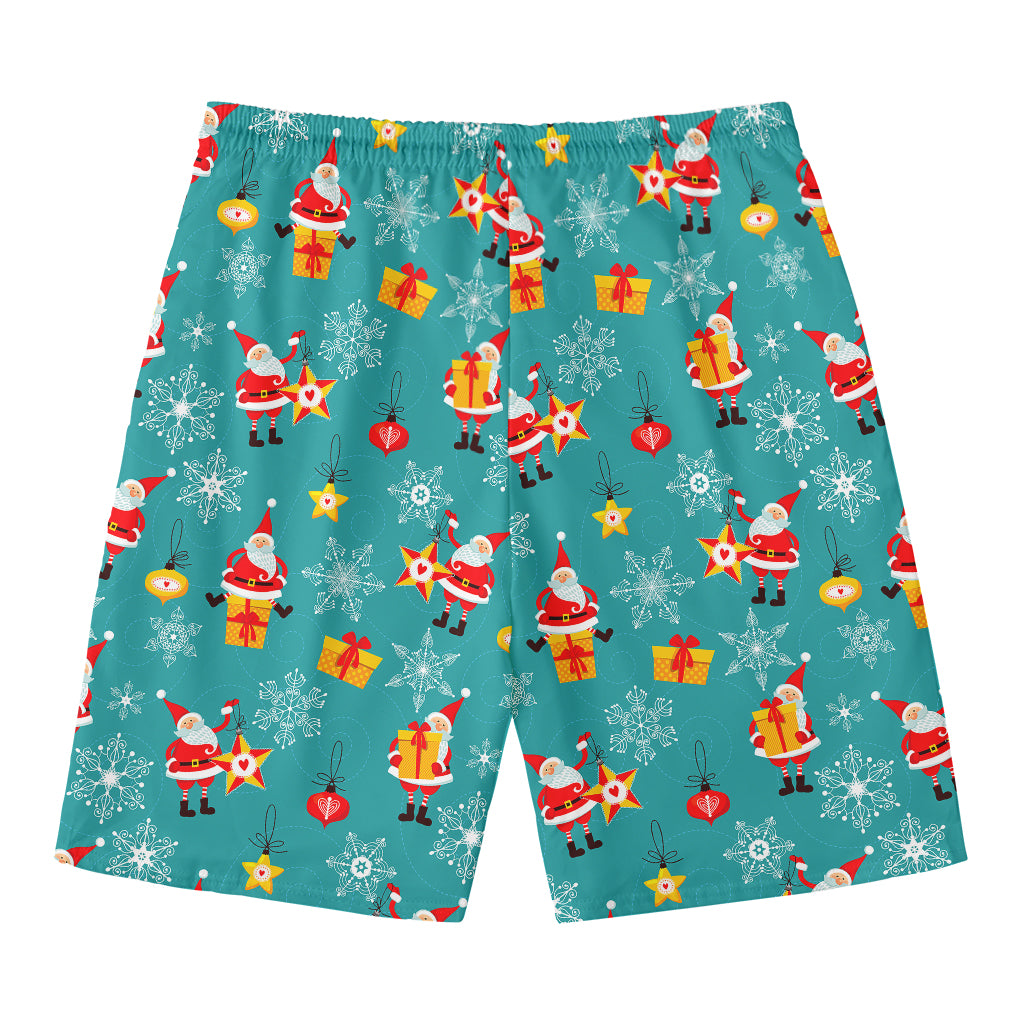 Christmas Santa Gift Pattern Print Men's Swim Trunks