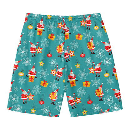 Christmas Santa Gift Pattern Print Men's Swim Trunks