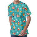 Christmas Santa Gift Pattern Print Men's Velvet T-Shirt