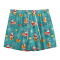 Christmas Santa Gift Pattern Print Mesh Shorts