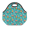 Christmas Santa Gift Pattern Print Neoprene Lunch Bag