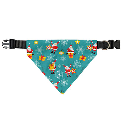 Christmas Santa Gift Pattern Print Over The Collar Dog Bandana