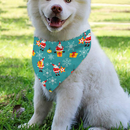 Christmas Santa Gift Pattern Print Over The Collar Dog Bandana