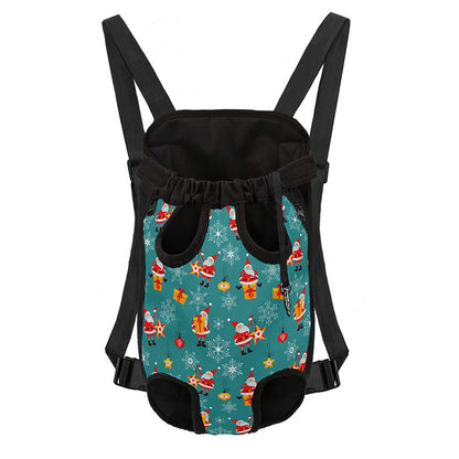 Christmas Santa Gift Pattern Print Pet Carrier Backpack