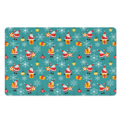 Christmas Santa Gift Pattern Print Polyester Doormat
