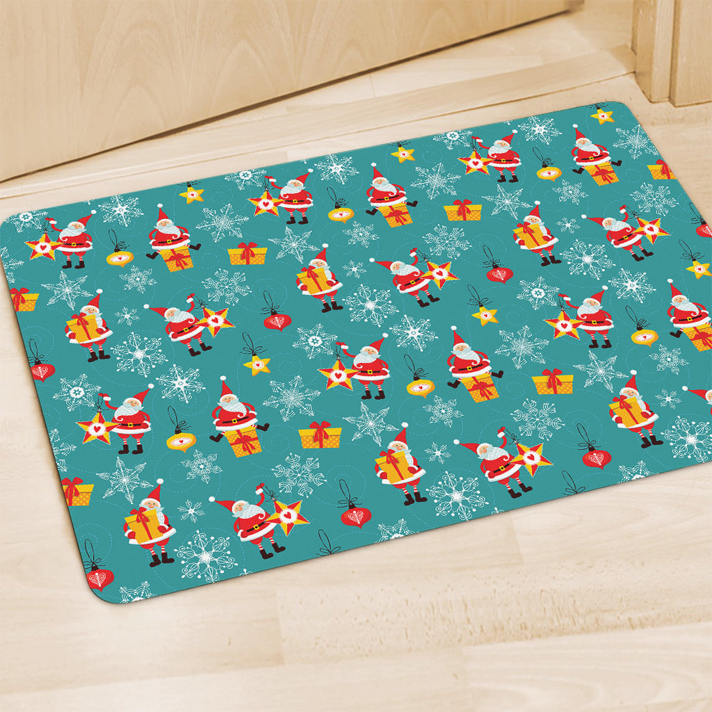 Christmas Santa Gift Pattern Print Polyester Doormat