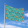 Christmas Santa Gift Pattern Print Polyester Flag