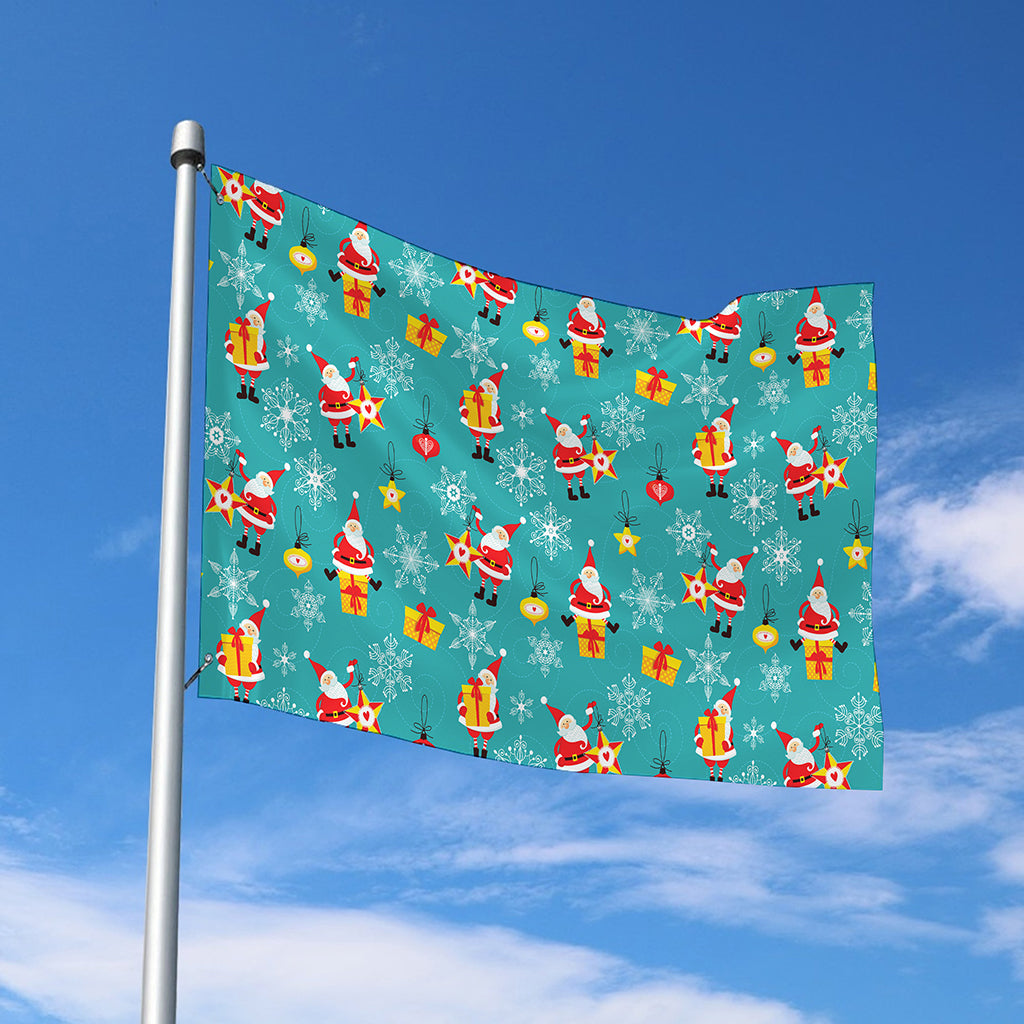 Christmas Santa Gift Pattern Print Polyester Flag