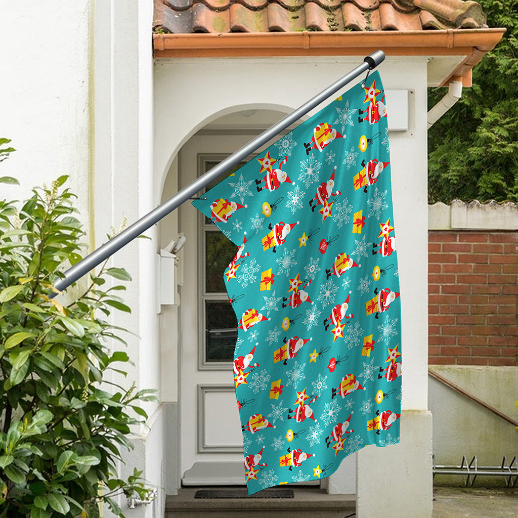 Christmas Santa Gift Pattern Print Polyester Flag