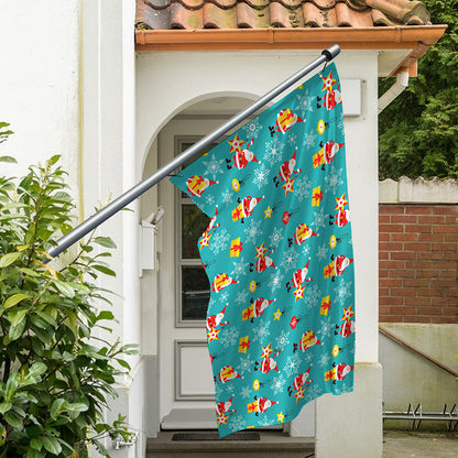 Christmas Santa Gift Pattern Print Polyester Flag