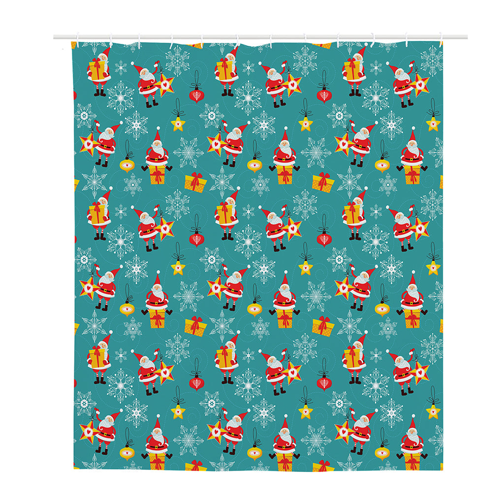 Christmas Santa Gift Pattern Print Polyester Shower Curtain