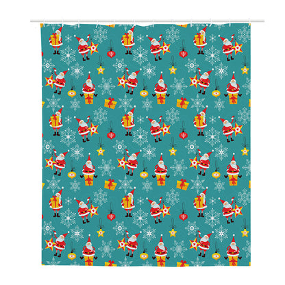Christmas Santa Gift Pattern Print Polyester Shower Curtain