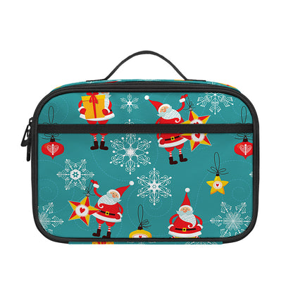 Christmas Santa Gift Pattern Print Portable Lunch Bag