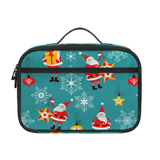Christmas Santa Gift Pattern Print Portable Lunch Bag