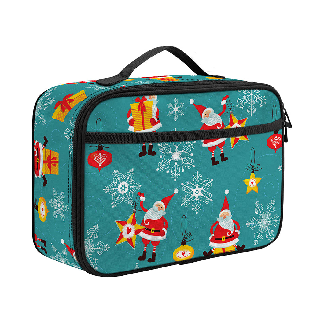 Christmas Santa Gift Pattern Print Portable Lunch Bag