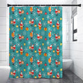 Christmas Santa Gift Pattern Print Premium Shower Curtain