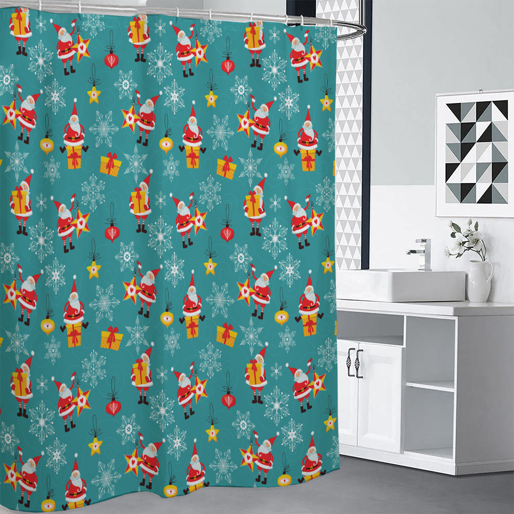 Christmas Santa Gift Pattern Print Premium Shower Curtain
