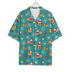 Christmas Santa Gift Pattern Print Rayon Hawaiian Shirt
