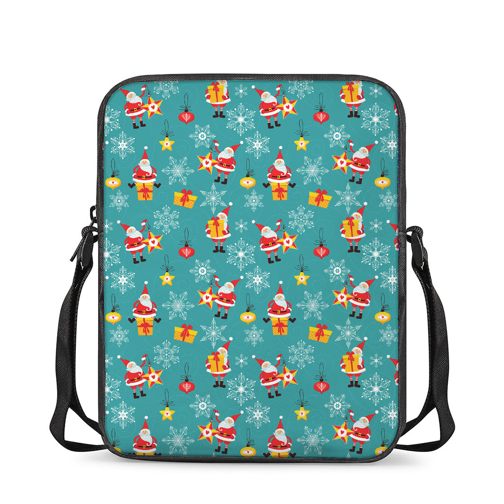 Christmas Santa Gift Pattern Print Rectangular Crossbody Bag