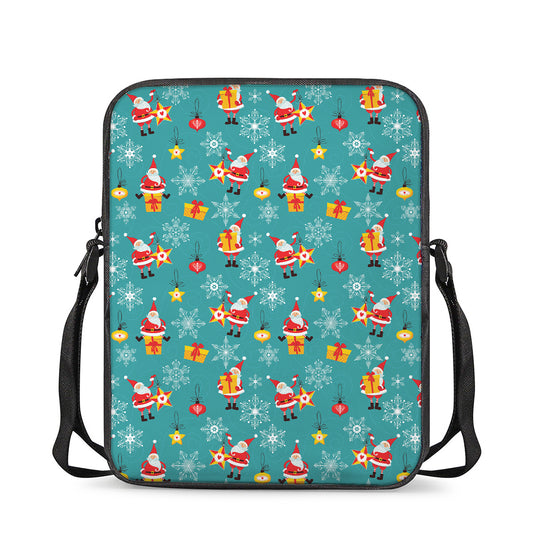 Christmas Santa Gift Pattern Print Rectangular Crossbody Bag
