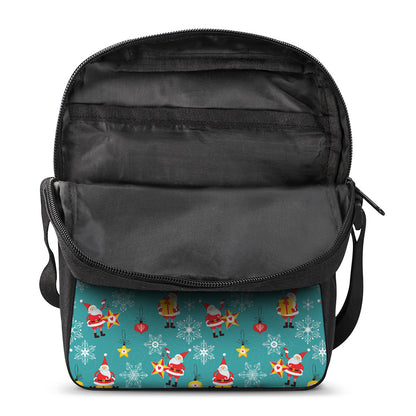 Christmas Santa Gift Pattern Print Rectangular Crossbody Bag