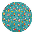 Christmas Santa Gift Pattern Print Round Blanket