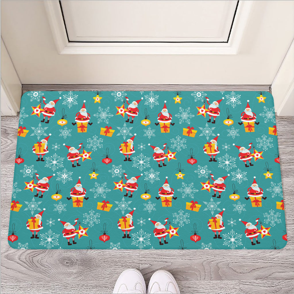 Christmas Santa Gift Pattern Print Rubber Doormat