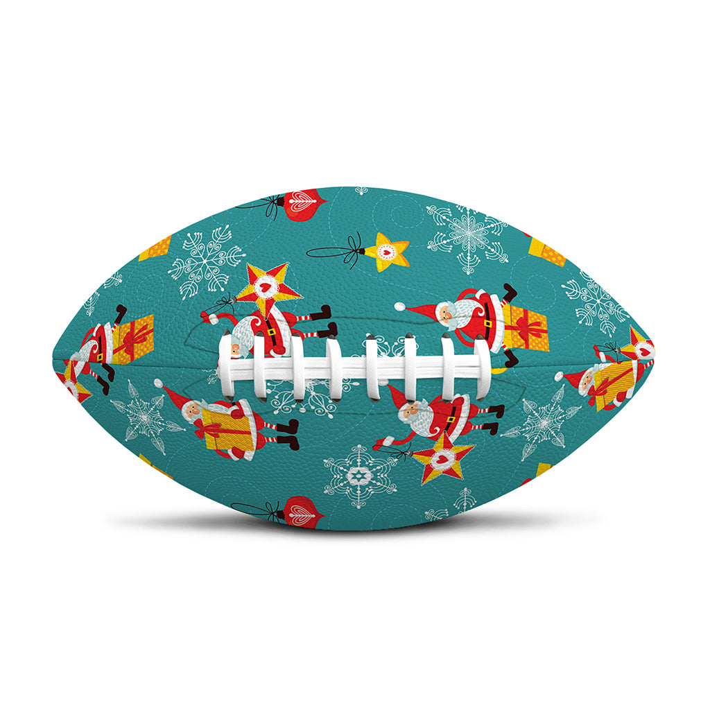 Christmas Santa Gift Pattern Print Rugby Ball