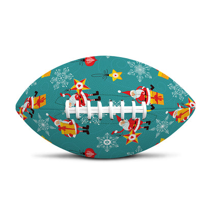 Christmas Santa Gift Pattern Print Rugby Ball