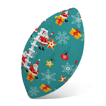 Christmas Santa Gift Pattern Print Rugby Ball
