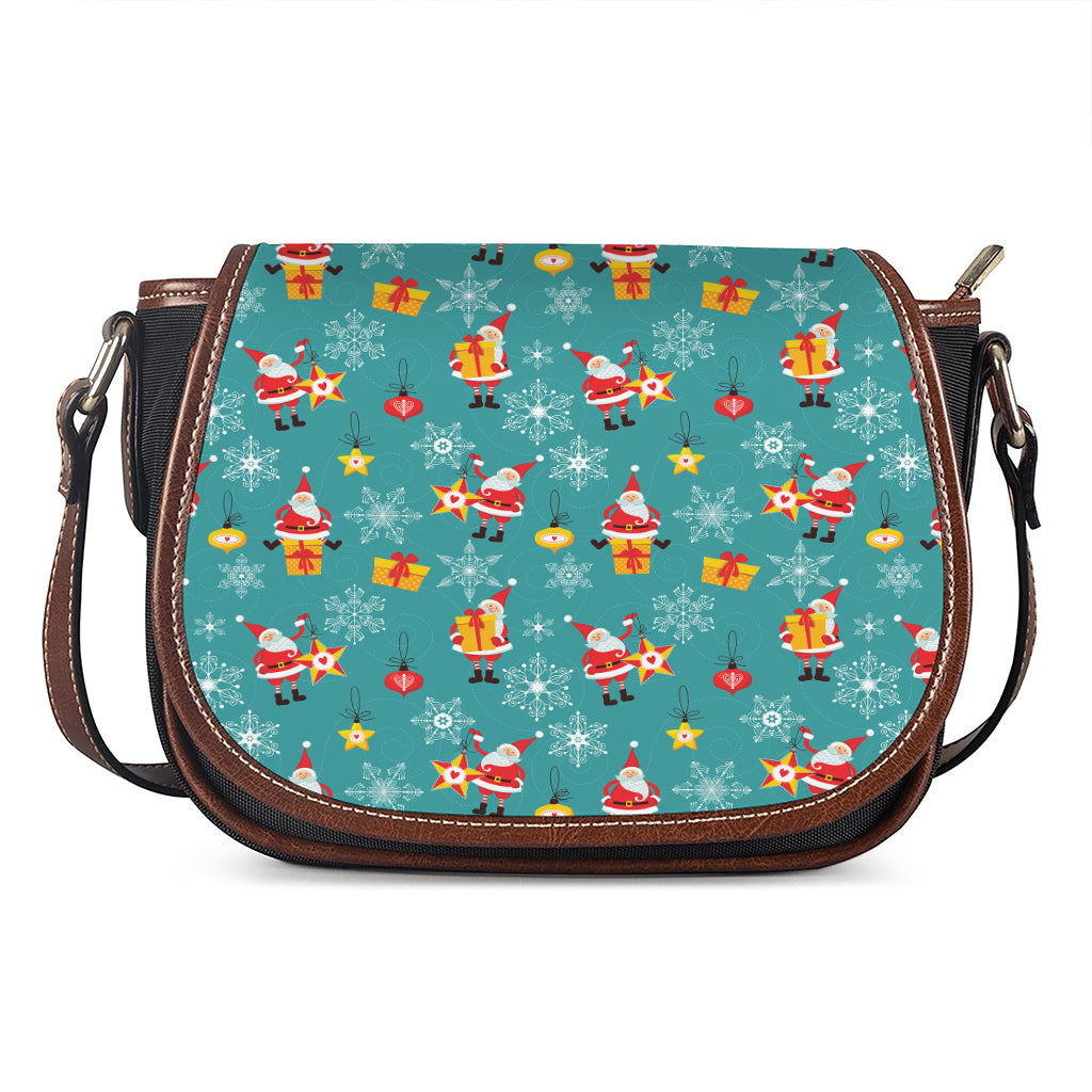 Christmas Santa Gift Pattern Print Saddle Bag