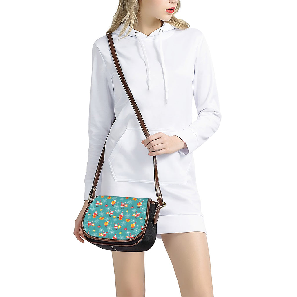 Christmas Santa Gift Pattern Print Saddle Bag