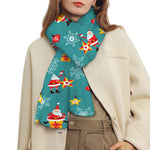 Christmas Santa Gift Pattern Print Scarf