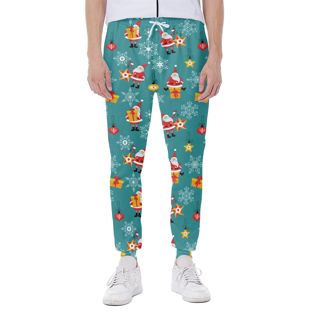 Christmas Santa Gift Pattern Print Scuba Joggers